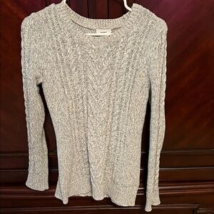 Old Navy Light Gray Cable Knit Sweater